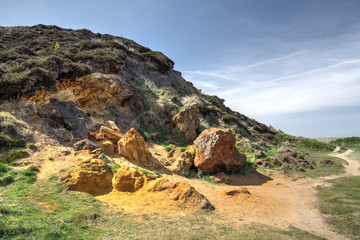 Limonit Sandstein auf Sylt am Morsum Kliff