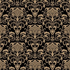 Vector damask seamless pattern background. Classical luxury old fashioned damask ornament, royal victorian seamless texture for wallpapers, textile, wrapping. Exquisite floral baroque template.