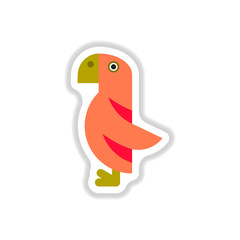 Vector illustration in paper sticker style parrot