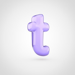 Glossy violet paint letter T lowercase