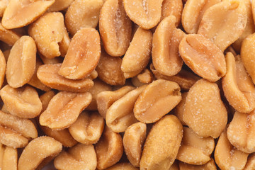 Salty peanut close up