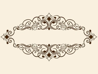 Vector fine floral square frame. Decorative element for invitations and cards. Border element