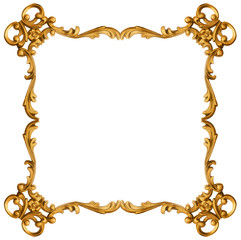 Golden frame isolated on white