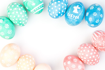 Easter eggs on white background