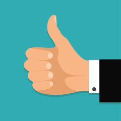 Thumb up.Flat style. Stock vector
