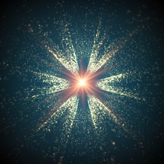 Abstract vector space background. Explosion of glowing particles. Futuristic technology style. Elegant background for business presentations or gift cards.EPS10