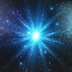 Obraz premium Abstract vector space background. Explosion of glowing particles. Futuristic technology style. Elegant background for business presentations or gift cards.EPS10