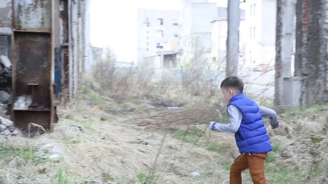 Frightened Boy Runs