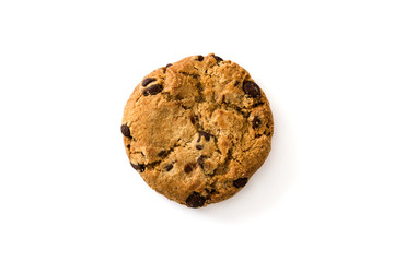 Chocolate chip cookies isolated on white background

