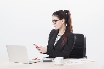 Business woman working with document in office