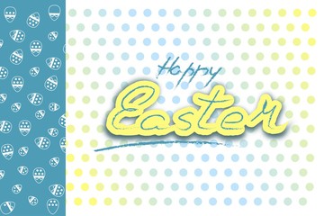 HAPPY EASTER YELLOW BLUE