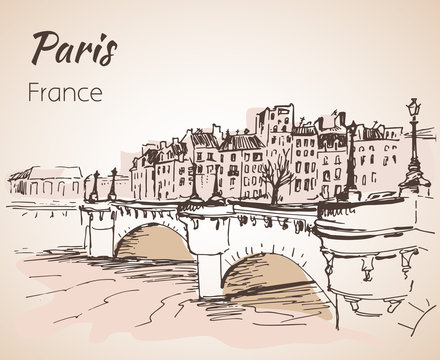Paris horizontal cityspace. Sketch.
