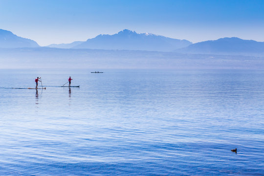Stand up paddle sur le lac L&eacute;man
