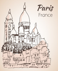 Fototapeta premium Paris cityspace. Basilique du Sacre-Coeur on Montmartre.