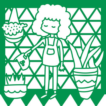 chica jardineria