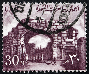 Postage stamp Egypt 1959 St. Simon's Gate, Bosra, Syria