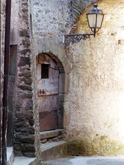 Fototapeta na wymiar Narrow street detail, ancient village, Italy.