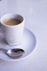 White mug of coffee