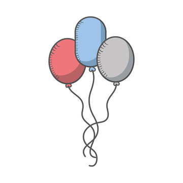 balloons air party celebration vector illustration design