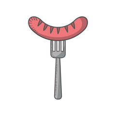 delicious sausage isolated icon vector illustration design