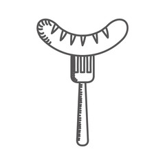 delicious sausage isolated icon vector illustration design