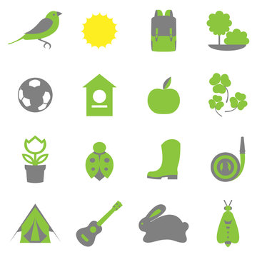 Vector set collection icons of color springs symbols