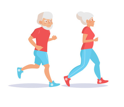 Elderly couple run