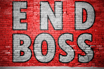 End Boss Ziegelsteinmauer Graffiti