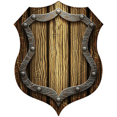 oak Gothic knight's shield with rivets