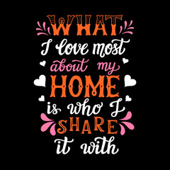 Hand lettering typography home poster