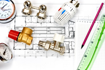 Engineering heating. Concept Heating. Project of heating for house.