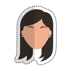 head woman character icon vector illustration design