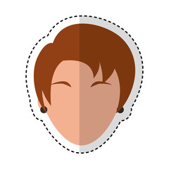 head woman character icon vector illustration design