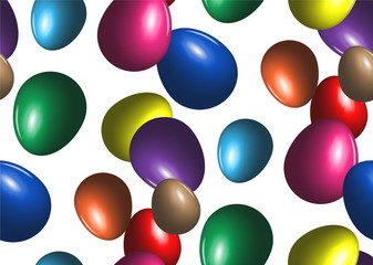 Colored easter eggs seamless background.