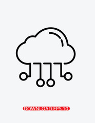 Cloud-computing icon, Vector