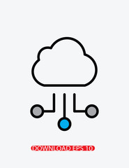 Cloud-computing icon, Vector