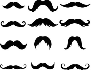 a variety of fashionable mustaches