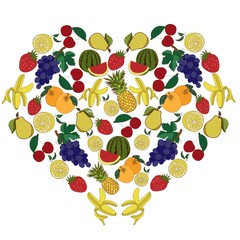 fruit: pineapple, Apple, cherry, watermelon, pear, strawberry