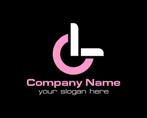 abstract circle logo, L