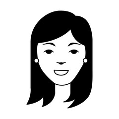 head woman character icon vector illustration design
