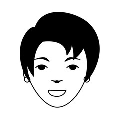 head woman character icon vector illustration design