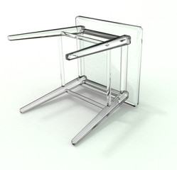 Lying glass stool