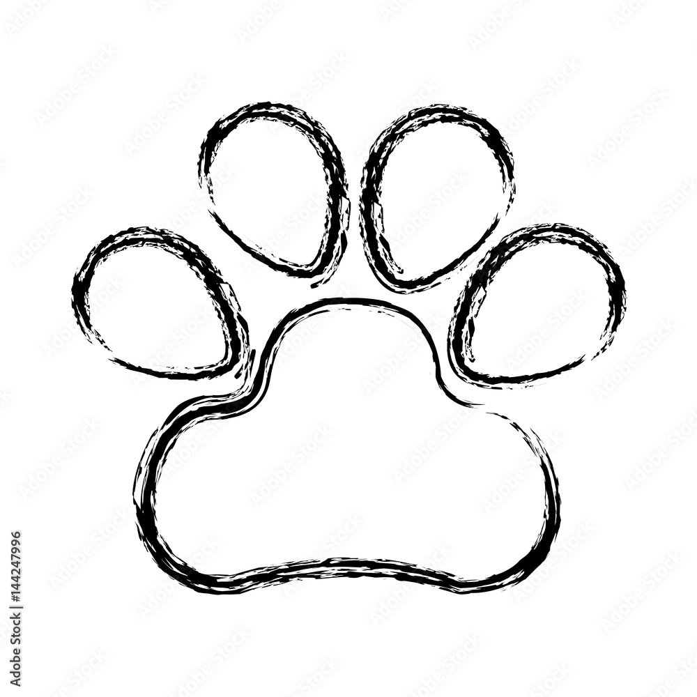 Wall mural dog footprint isolated icon vector illustration design