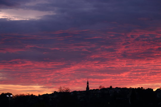 Stimmungsvoller Abend-Himmel in Laufenburg/Germany
