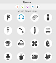 tattoo salon icon set