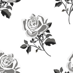 Seamless pattern with roses.Floral vector print.Textile texture