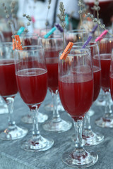 Drinks - Cocktail in champagne glasses