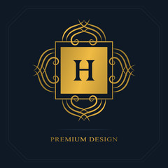 Modern logo design. Geometric initial monogram template. Letter emblem H. Mark of distinction. Universal business sign for brand name, company, business card, badge. Vector illustration