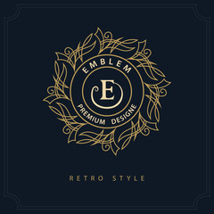 Modern logo design. Geometric initial monogram template. Letter emblem E. Mark of distinction. Universal business sign for brand name, company, business card, badge. Vector illustration