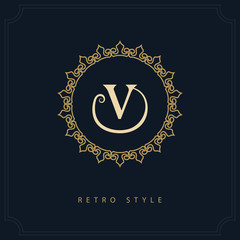 Modern logo design. Geometric initial monogram template. Letter emblem V. Mark of distinction. Universal business sign for brand name, company, business card, badge. Vector illustration